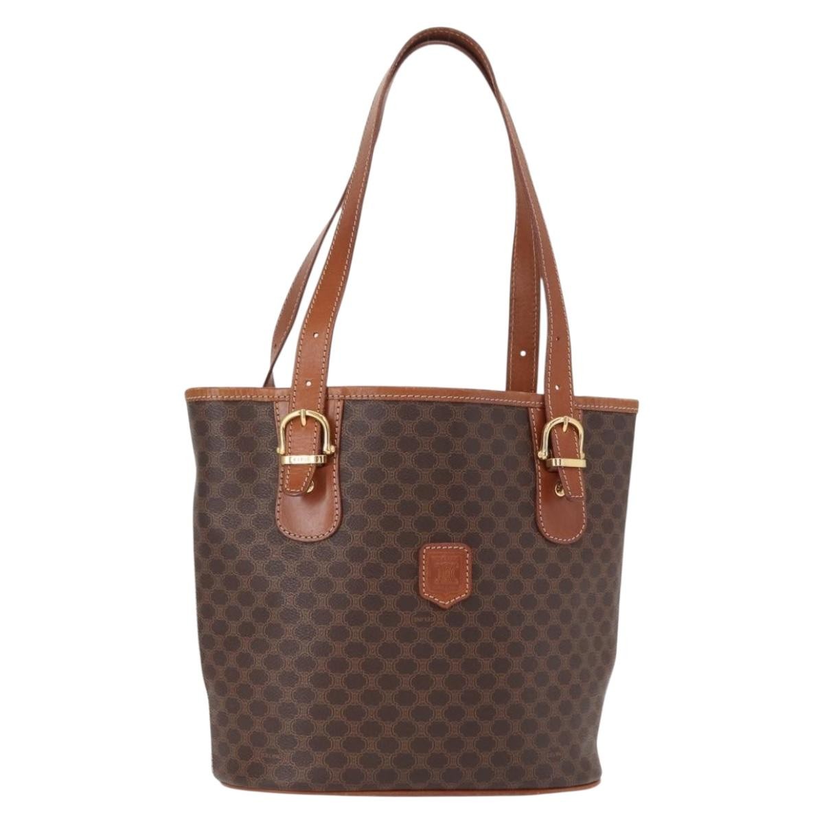 Celine Vintage Macadam Shoulder Bag Canvas and Leather - image 1