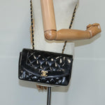 Chanel Vintage So Black Diana Flap Bag Quilted Patent Medium - image 16