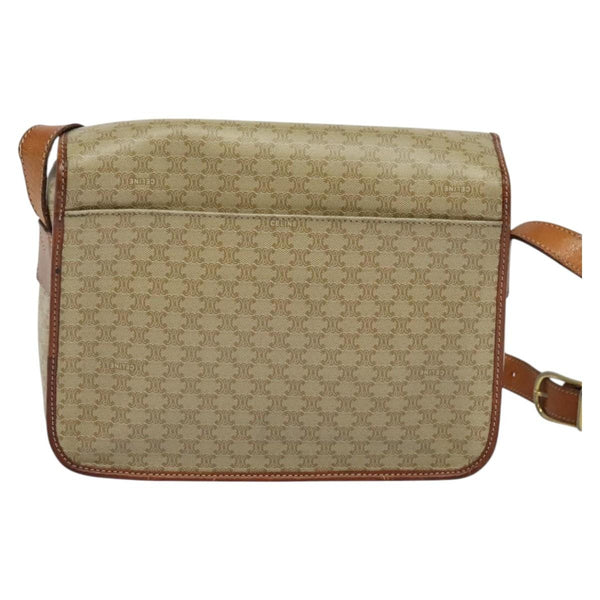 Celine Vintage Macadam Shoulder Bag Canvas and Leather