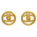 Chanel CC Round Earrings Metal - image 1