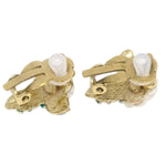 Chanel Vintage CC Camellia Clip-On Earrings Metal - image 2