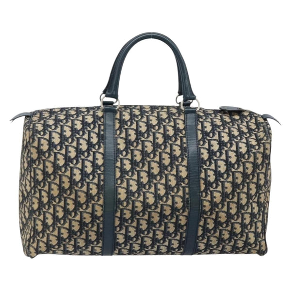 Christian Dior Vintage Trotter Boston Bag Diorissimo Canvas Large