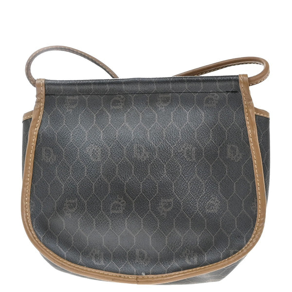 Christian Dior Vintage Honeycomb Shoulder Bag Canvas and Leather