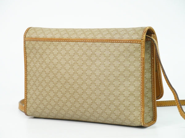 Celine Vintage Macadam Shoulder Bag Canvas Medium