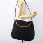 Gucci Vintage Bamboo Handle Open Hobo Nylon Medium - image 14