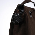Chanel Vintage Logo Tote Suede Medium - image 14