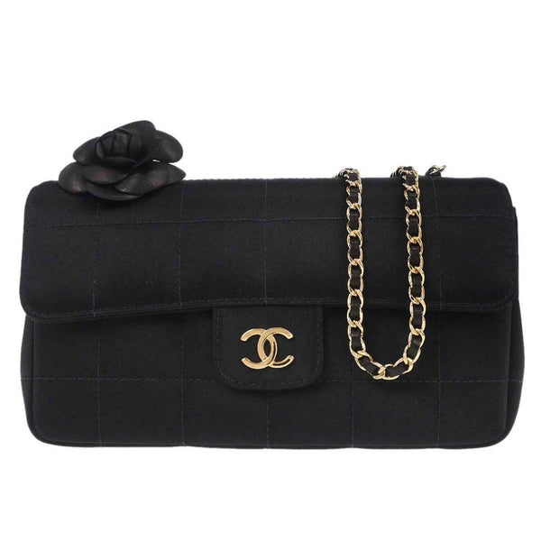 Chanel Chocolate Bar Flap Bag Quilted Satin Mini - image 1