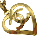 Chanel CC Heart Pendant Necklace Metal - image 2