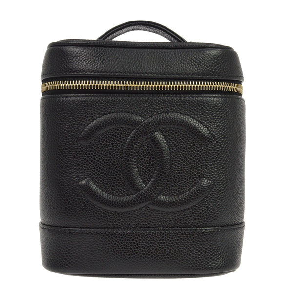 Chanel Vintage Timeless Cosmetic Case Caviar Tall - image 1