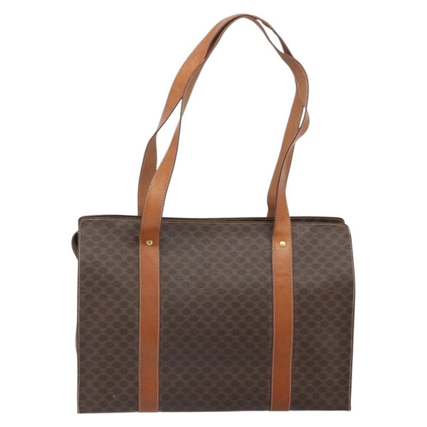 Celine Vintage Macadam Handbag Canvas and Leather