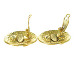 Chanel Vintage CC Button ovales Clip-On Earrings Gold-plated - image 4