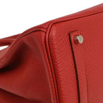 Hermes Birkin Handbag Red Togo with Palladium Hardware 35 - image 8