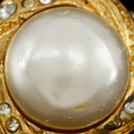 Chanel Vintage Round Clip-On Earrings Metal with Faux Pearl - image 7
