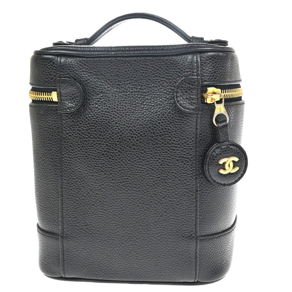 Chanel Vintage Timeless Cosmetic Case Caviar Tall