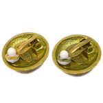 Chanel Vintage CC Round Clip-On Earrings Metal Small - image 2