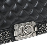Chanel Boy Flap Bag Quilted Glazed Calfskin New Medium - image 9