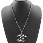Chanel CC Pendant Necklace Metal with Crystals - image 7