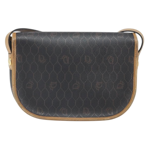 Christian Dior Vintage Honeycomb Shoulder Bag Canvas and Leather