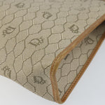 Christian Dior Vintage Honeycomb Zip Pouch Canvas and Leather - image 8