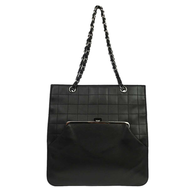 Chanel Chocolate Bar CC Tote Quilted Leather Small - image 1