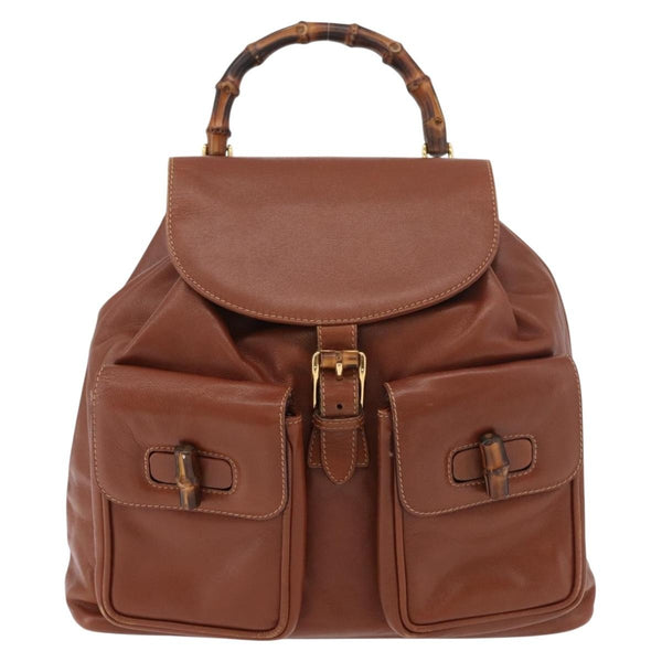 Gucci Vintage Bamboo Backpack Leather - image 1