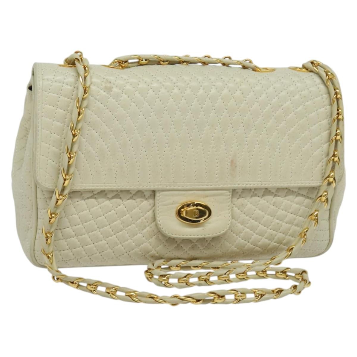 Bally Vintage Chain Shoulder Bag Quilted Leather - image 1