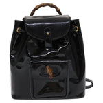 Gucci Vintage Bamboo Backpack Patent Mini - image 1