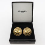Chanel Vintage Logo Round Cufflinks Plated Gold - image 7