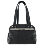 Chanel Square Stitch Bowler Bag Quilted Caviar Medium - image 1