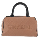 Chanel Embossed Logo Bowler Bag Quilted Caviar Small - image 19