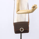 Celine Vintage Macadam Circle Logo Shoulder Bag Canvas and Leather - image 13