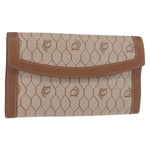 Christian Dior Vintage Honeycomb Flap Wallet Coated Canvas Long - image 1