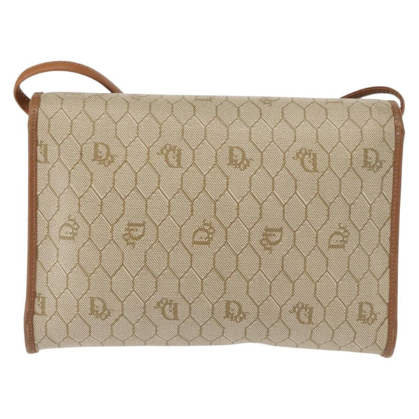 Christian Dior Vintage Honeycomb Flap Crossbody Bag Canvas and Leather