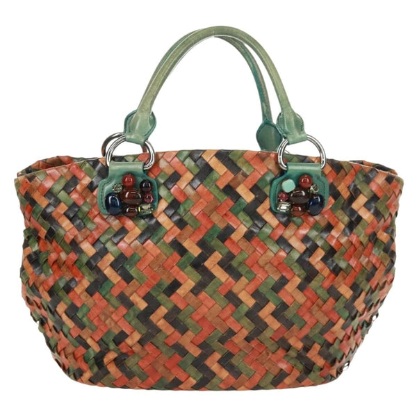 Miu Miu Chain Handle Bag Pleated Leather