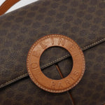 Celine Vintage Macadam Circle Logo Shoulder Bag Canvas and Leather - image 14