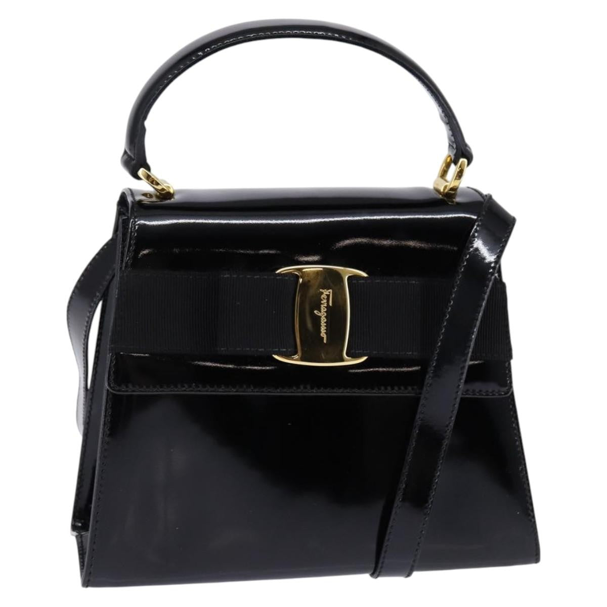 Salvatore Ferragamo Vintage Vara Bow Top Handle Bag Patent Leather - image 1