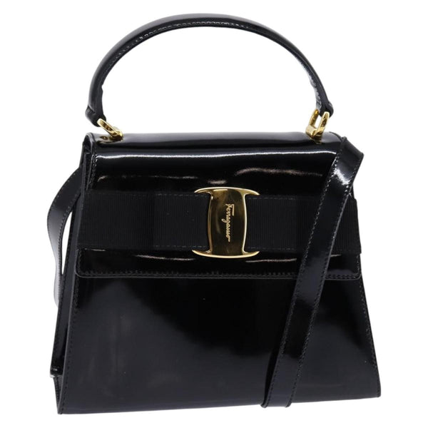 Salvatore Ferragamo Vintage Vara Bow Top Handle Bag Patent Leather - image 1