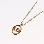 Christian Dior CD Round Pendant Necklace Metal - image 12