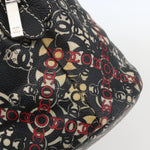 Chanel Optic Coco Bowler Bag Printed Coated Canvas with Caviar Medium - image 15