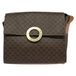 Celine Vintage Macadam Circle Logo Shoulder Bag Canvas and Leather - image 19