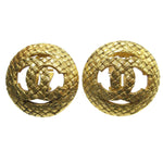Chanel CC Button Clip-On Earrings Metal - image 1