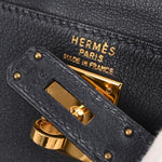 Hermes Kelly Handbag Blue Courchevel with Gold Hardware 32 - image 4