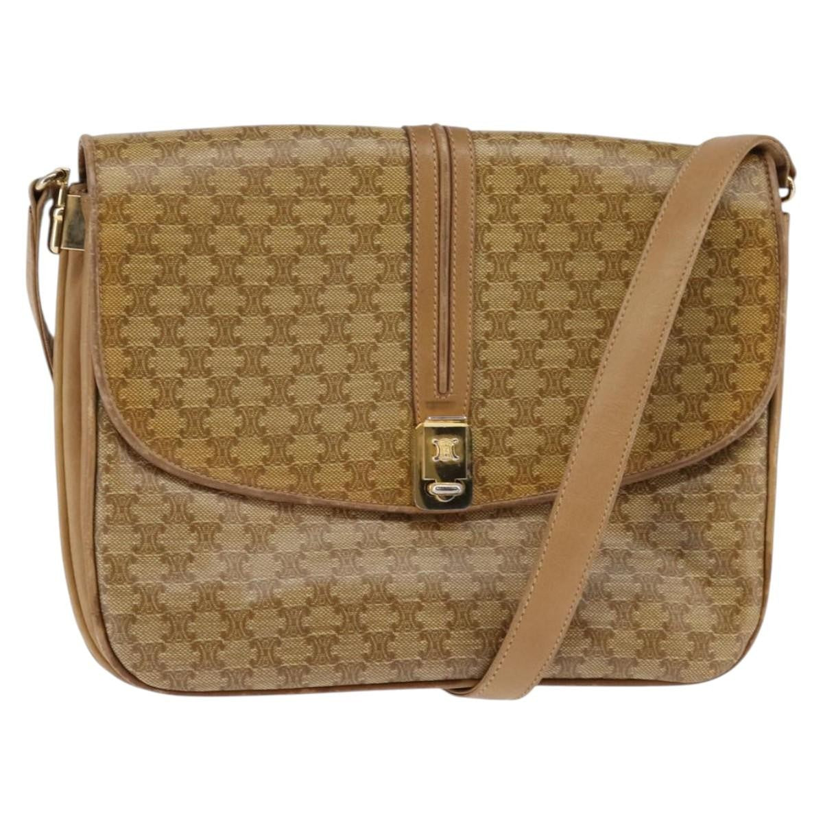 Celine Vintage Macadam Shoulder Bag Canvas and Leather - image 1