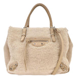 Balenciaga Papier B4 Zip Around Classic Studs Bag Shearling - image 1