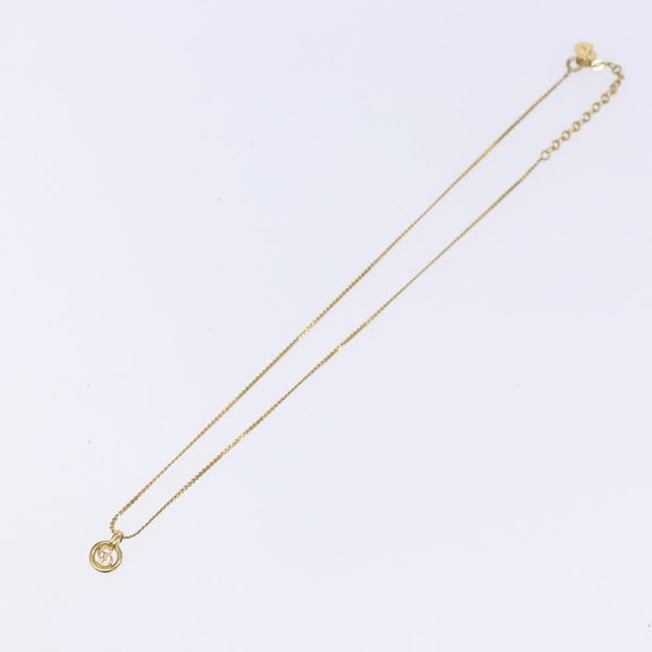 Christian Dior CD Round Pendant Necklace Metal