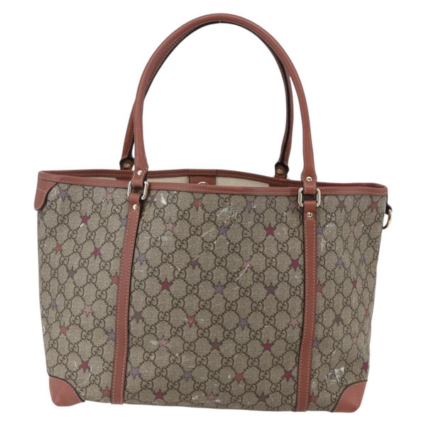 Gucci Joy Plus Tote GG Coated Canvas with Leather Large