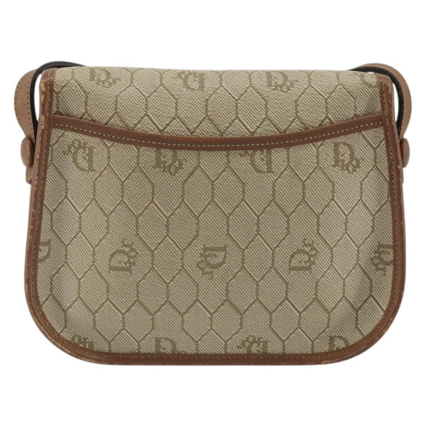 Christian Dior Vintage Honeycomb Flap Crossbody Bag Coated Canvas