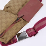 Gucci Vintage Double Belt Bag GG Canvas with Leather Small - image 14