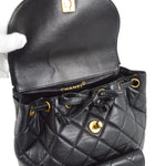 Chanel Duma Drawstring Backpack Quilted Leather Small - image 7