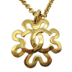 Chanel CC Flower Pendant Necklace Metal - image 2